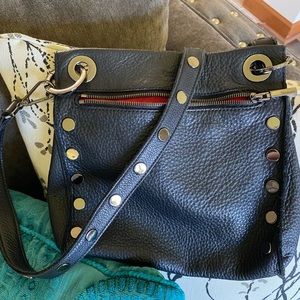 Hammitt Tony Medium Black/Gunmetal with Rivet Strap